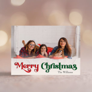 Klassieke Eenvoudige Vrolijke Kerstmis Volledige F Feestdagenkaart