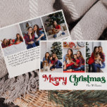 Klassieke Eenvoudige Vrolijke Kerstmis Zes Foto Feestdagenkaart<br><div class="desc">Vier het seizoen met deze unieke, klassieke eenvoudige Merry Christmas Six foto vakantie kaart met een vleugje charme. Het minimalistische ontwerp toont een elegant rood en groen kleurenpalet, dat de gezellige sfeer van de winter oproept. De moderne en leuke aantrekkingskracht, gecombineerd met de traditionele formulering, creëer vormen een perfecte balans...</div>