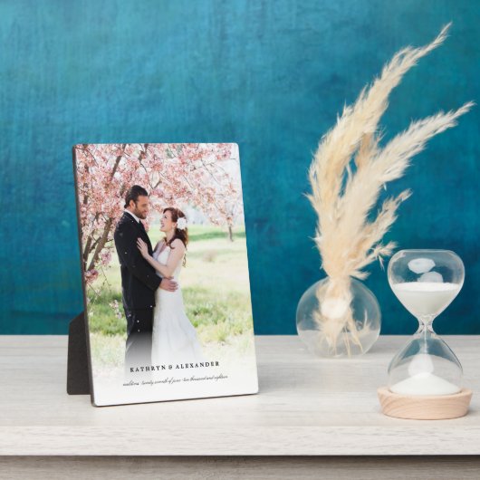 Klassieke eenvoudige witte gradiënt bruiloft foto fotoplaat (Zijkant)