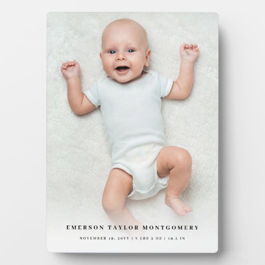 Klassieke eenvoudige witte gradiënt nieuwe baby fo fotoplaat (voorkant)