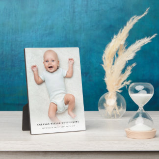 Klassieke eenvoudige witte gradiënt nieuwe baby fo fotoplaat