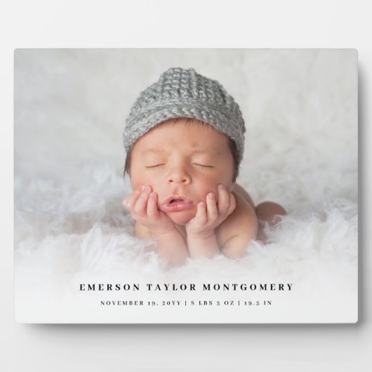 Klassieke eenvoudige witte gradiënt nieuwe baby fo fotoplaat (Voorkant)