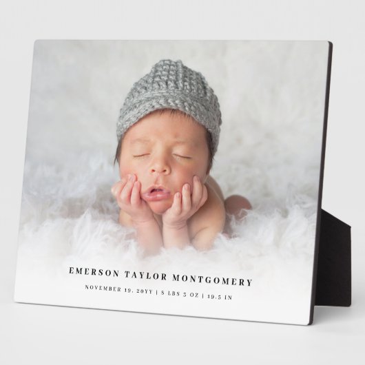 Klassieke eenvoudige witte gradiënt nieuwe baby fo fotoplaat (Zijkant)