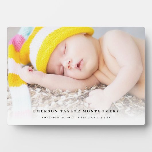 Klassieke eenvoudige witte gradiënt nieuwe baby fo fotoplaat (voorkant)