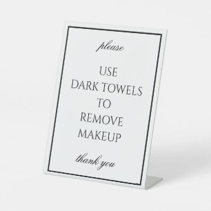 Klassieke Eenvoudige Witte Make-up Handdoek Teller Reclamebord Met Voetstuk