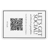 Klassieke eenvoudige witte QR-code Sociale media M Magneet (Horizontaal)