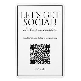 Klassieke eenvoudige witte QR-code Sociale media M Magneet