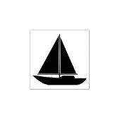 Klassieke Eenvoudige Zeilboot Silhouet Outline Rubberstempel (Afrduk)