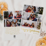 Klassieke eenvoudige zes-foto Merry Christmas Gold Folie Feestdagenkaart<br><div class="desc">Vier het seizoen met deze unieke, klassieke, eenvoudige zes-foto Merry Christmas gouden folie vakantie kaart met een vleugje charme. Het minimalistische ontwerp toont een elegant gouden kleurenpalet, dat de gezellige sfeer van de winter oproept. De aantrekkingskracht van de creëer, gecombineerd met de traditionele bewoordingen, zorgt voor een perfecte balans tussen...</div>