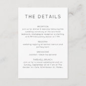 Klassieke Eenvoudige Zwart Wit Wedding Info Informatiekaartje (Voorkant)