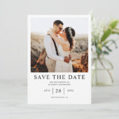 Klassieke eenvoudige zwarte foto Sla het datumBrie Kaart (Staand voorkant)