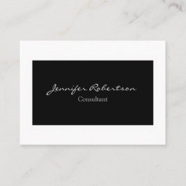 Klassieke, eenvoudige zwarte witte plaat Uniek Visitekaartje