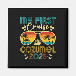 Klassieke Eerste Cruise Cozumel 2025 Familie Match Magneet