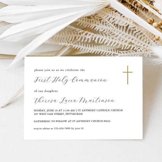 Klassieke Eerste Heilige Communie Kruis Kaart