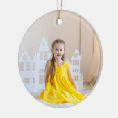 Klassieke eerste kerst Botanische 2 foto Keramisch Ornament (Links)