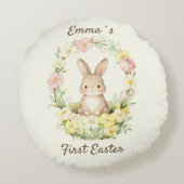 Klassieke eerste paashaas bloemenkrans rond kussen (Achterkant)