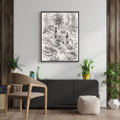 Klassieke eetkamertafel potloodschets, Klassieke s Poster