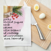 Klassieke eierpunch recept keukenhanddoek (Quarter Fold)