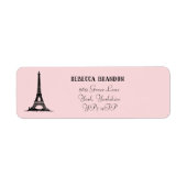 Klassieke Eiffeltoren Script Return Address Label (Voorkant)