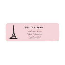 Klassieke Eiffeltoren Script Return Address Label