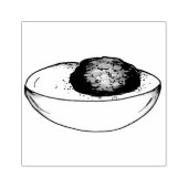 Klassieke eigekkige picknicum-voedingsfadie rubberstempel (Afrduk)