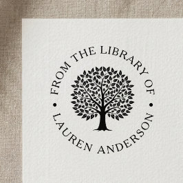 Klassieke eik uit de bibliotheek van het boekplaat  zelfinktende stempel