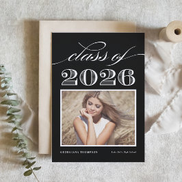 Klassieke eindexamenjaar 2026 Zwart Foto Afstudere Kaart