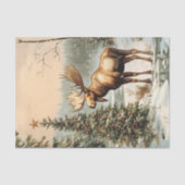 Klassieke Eland Kerst Winter Tissuepapier (Voorkant)