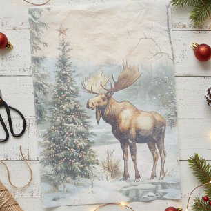 Klassieke Eland Kerst Winter Tissuepapier