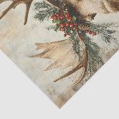Klassieke Eland Kerst Winter Verouderde Decoupage Tissuepapier (Detail)