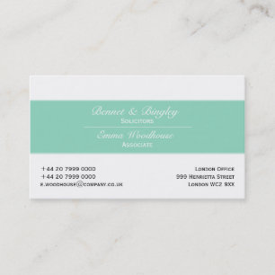 Klassieke Elegance Aqua & White Visitekaartje