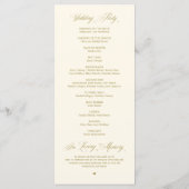 Klassieke Elegance  Gold, bruiloft ceremonie P Programmakaart (Achterkant)