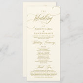 Klassieke Elegance  Gold, bruiloft ceremonie P Programmakaart (Voorkant / Achterkant)