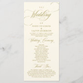 Klassieke Elegance  Gold, bruiloft ceremonie P Programmakaart (Voorkant)