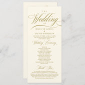 Klassieke Elegance Gold, bruiloft ceremonie Pr Programmakaart (Voorkant / Achterkant)