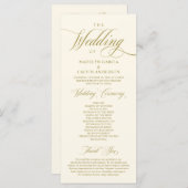 Klassieke Elegance  Gold, bruiloft ceremonie  Programmakaart (Voorkant / Achterkant)