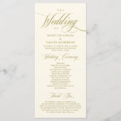 Klassieke Elegance  Gold, bruiloft ceremonie  Programmakaart (Voorkant)