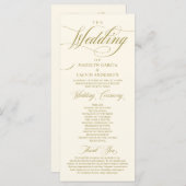 Klassieke Elegance  Gold, bruiloft ceremonie Programmakaart (Voorkant / Achterkant)