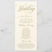 Klassieke Elegance  Gold, bruiloft ceremonie Programmakaart (Voorkant)