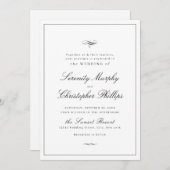 Klassieke elegance Script Black en White Weddensch Kaart (Voorkant / Achterkant)
