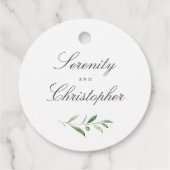Klassieke Elegance Script Greenery Dank u Bedankjes Labels (Achterkant)