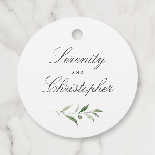 Klassieke Elegance Script Greenery Dank u Bedankjes Labels (Achterkant)