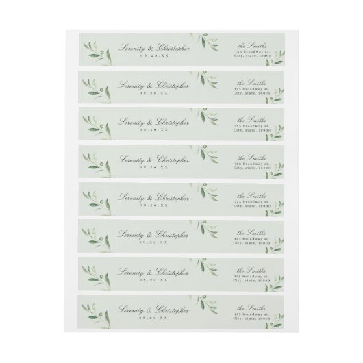 Klassieke Elegance Script Greenery return address (Vel)