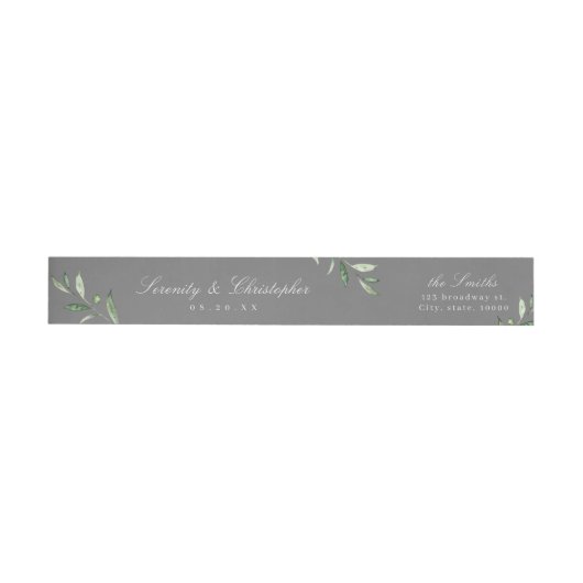 Klassieke Elegance Script Greenery return address (Individueel)