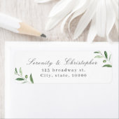 Klassieke Elegance Script Greenery return address Etiket (Insitu)