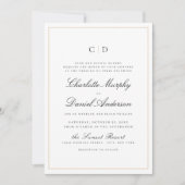 Klassieke Elegance Script Minimale Monogram Wedden Kaart (Voorkant)