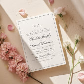 Klassieke Elegance Script Minimale Monogram Wedden Kaart