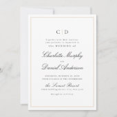 Klassieke Elegance Script Minimale Monogram Wedden Kaart (Voorkant)