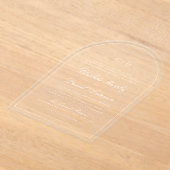 Klassieke Elegance Script Monogram Boog Huwelijk Acryl Uitnodigingen (Laagn)