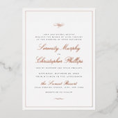 Klassieke Elegance Script Roos Gold Simple Wedding Folie Uitnodiging (Voorkant)